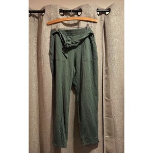 GOOD CONDITION Summersalt Women's Green Straight-Leg Pants w/built-in Belt